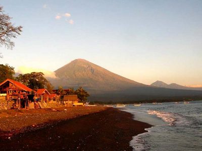 Agung volcano, the highest point on the island