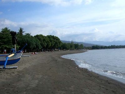 Lovina Beach, black sand beach at north coastline